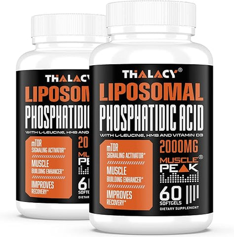 Thalacy - 2000mg Ácido Fosfatídico Lipossomal (PA) | Construtor Muscular, Suplementos de Construção Muscular de Alta Absorção para Homens