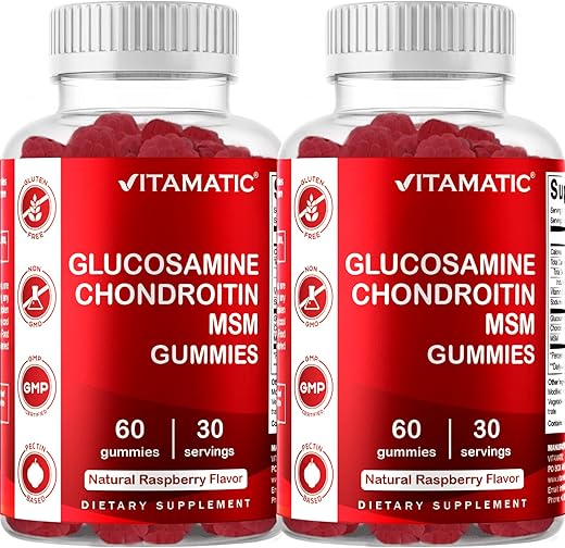 Gomas de Glucosamina e Condroitina com MSM – Embalagem com 2 – 60 gomas - Vitamatic
