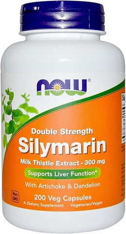 NOW Foods - Now Foods Extrato de Cardo Mariano Silymarin 2X – 300mg, 200 Cápsulas Vegetais (Pacote com 2)