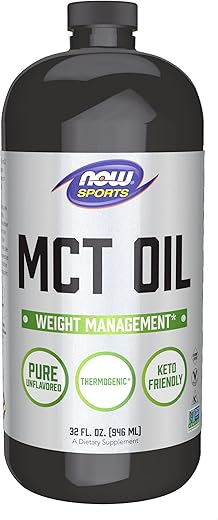 Sports Nutrition, Óleo MCT 14g, Gerenciamento de Peso, Líquido, 32 Onças - NOW Foods