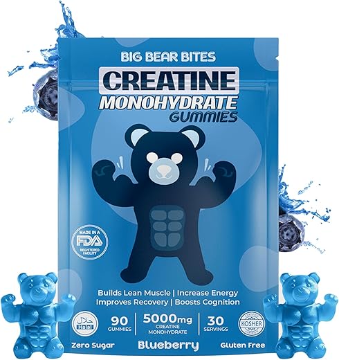 Big Bear Bites - Gomas de Creatina Monohidratada para Homens – Aumente sua performance com gomas de creatina g – Produto de qualidade superior