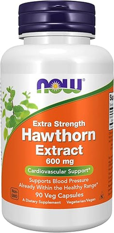 Extrato de Espinheiro 600 mg, Suporte Cardiovascular Extra Forte, 90 Cápsulas Vegetais - NOW Foods