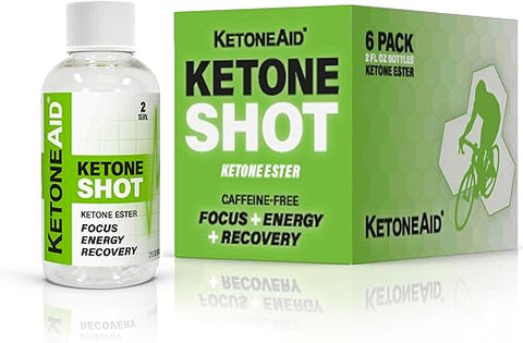 Ketone Shot | Energia de Éster de Cetona | Sem Açúcar, Sem Cafeína | 2 Porções por Frasco (6 Unidades) - KetoneAid