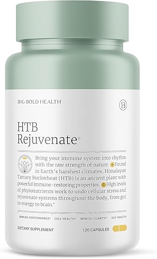 BIG BOLD HEALTH - Big Bold Health HTB Rejuvenate – Suplemento de Suporte à Saúde Imunológica – Suplemento de Trigo Sarraceno do Himalaia para Rejuvenescimento e Suporte Imunológico (120 cápsulas)