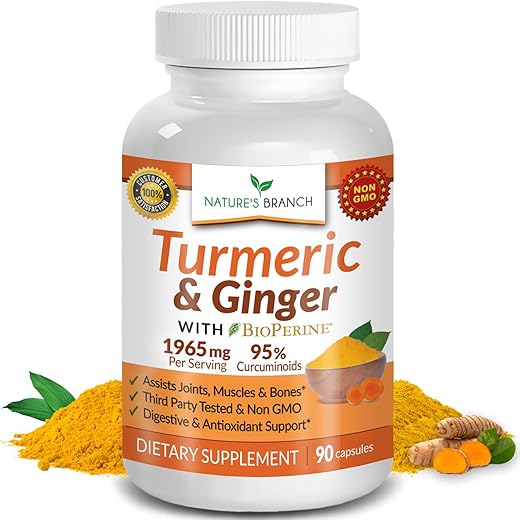 Nature's Branch - Extra Forte Cúrcuma Curcumina e Gengibre – 100g – Benefícios para a Saúde
