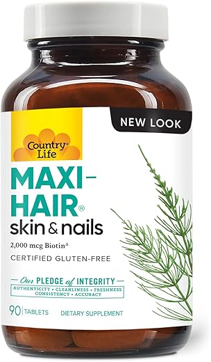 Maxi-Hair – Suplemento Capilar 2000mcg Biotina | Cabelos Fortes e Saudáveis - Country Life