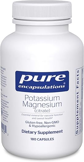 Potássio Magnésio (Citrato) – para Saúde Cardíaca | 100% Natural | 60 cápsulas | Marca Líder em Nutrição - Pure Encapsulations