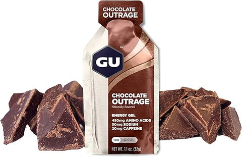 GU ENERGY GEL - GU Energy Gel Original: Energia Vegana, Sem Glúten, Kosher e Sem Laticínios para Qualquer Treino, 24 Unidades, Sabor Chocolate Intenso