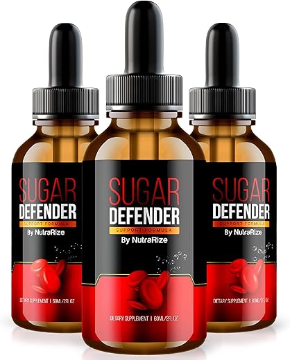 NutraRize - (3 Pacotes) Gotas Sugar Defender, Suporte Avançado Sugar Defender para Equilíbrio, Oficial Suplemento em Gotas, Sugar Defender 24, Fórmula de Força Máxima, Avaliações do SugarDefender (90…)
