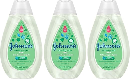 Johnson's Baby - Johnson’s Baby Banho Vapor Relaxante para Bebês, 400ml, Pack com 3 unidades