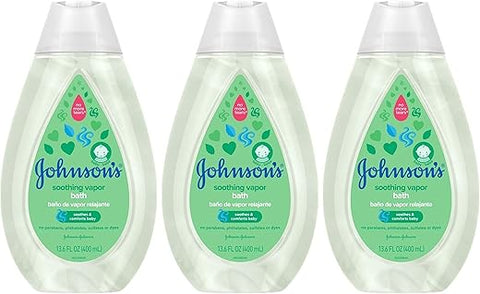 Johnson's Baby - Johnson’s Baby Banho Vapor Relaxante para Bebês, 400ml, Pack com 3 unidades