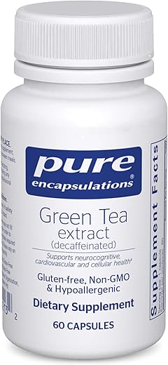 Extrato de Chá Verde Pure Encapsulations (Descafeinado) | Suporte Antioxidante Hipoalergênico para Todas as Células do Corpo* | 60 Cápsulas