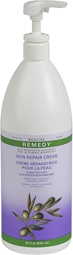 Creme Reparador de Pele e Loção Corporal Medline Remedy Olivamine sem Fragrância, 32 fl oz (946 ml)