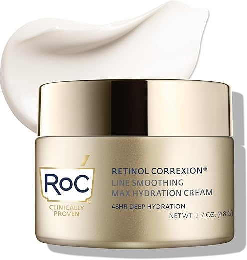 Retinol Correxion Max Hidratante Diário Anti-idade para o Rosto com Ácido Hialurônico, Creme Livre de Óleo para Linhas Finas, Manchas Escuras, Cicatrizes Pós-Acne, 50g - RoC