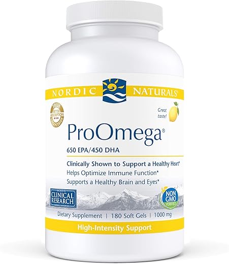 ProOmega – Óleo de Peixe de Alta Potência com EPA – Sabor Limão – 180 Cápsulas – 1280 mg Ômega-3 - Nordic Naturals