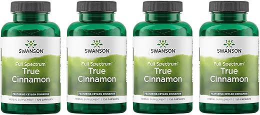 Canela Verdadeira Full Spectrum – 4 Pacotes (120 Cápsulas, 300mg Cada) – Suplemento Herbal – Marca Swanson - Swanson