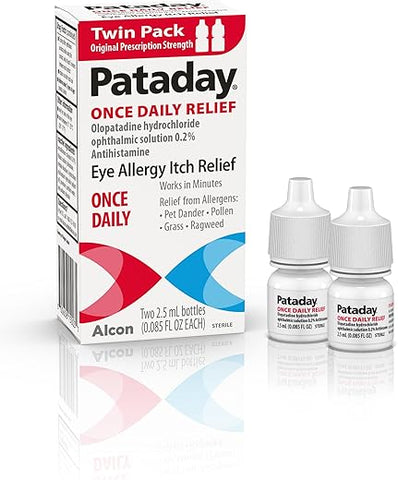 Pataday Alcon: Colírio para Alívio Diário de Alergia Ocular, 2,5 ml (Pacote com 2) – Alívio da Coceira Ocular por Alergia