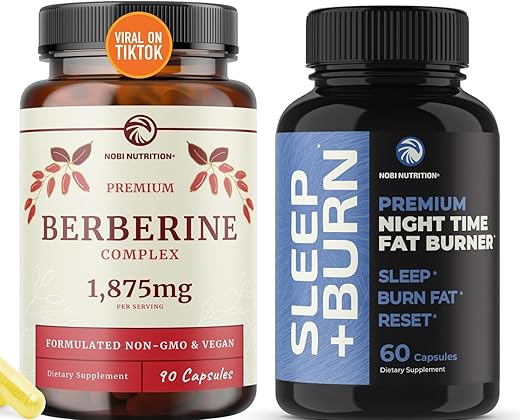 Nobi Nutrition - Queimador de Gordura Noturno e Complexo de Berberina | Perda de Peso 24/7 | Marca do Produto