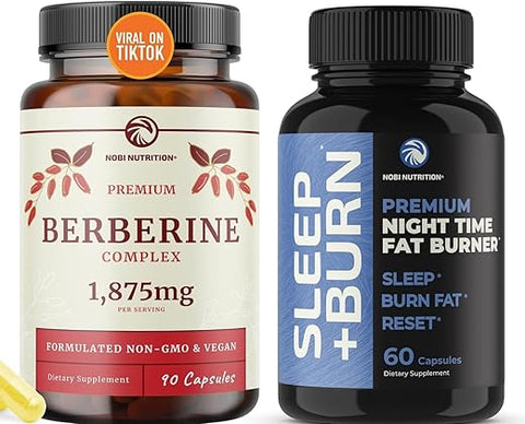 Nobi Nutrition - Queimador de Gordura Noturno e Complexo de Berberina | Perda de Peso 24/7 | Marca do Produto