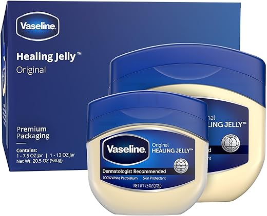 Vaseline - Vaselina Jelly de Petróleo, Recomendada por Dermatologistas, Original, 100% Petrolato Branco, Hidratante Profundo, Alivia a Pele Opaca e Seca, Calmante