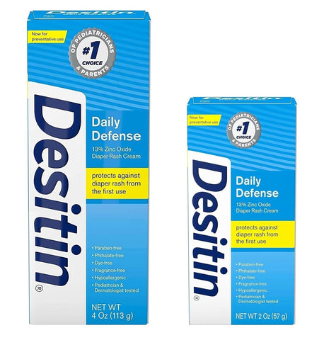 Comfort Axis - Desitin Creme para Assaduras Diárias com Óxido de Zinco 118 ml e 59 ml – Kit Promocional
