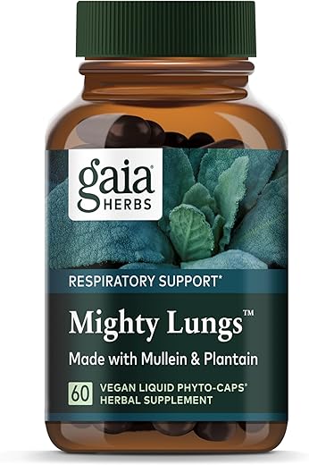 Suplemento Gaia Herbs Mighty Lungs – Suporte Pulmonar para Manter a Saúde dos Pulmões