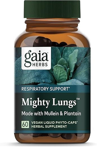 Suplemento Gaia Herbs Mighty Lungs – Suporte Pulmonar para Manter a Saúde dos Pulmões