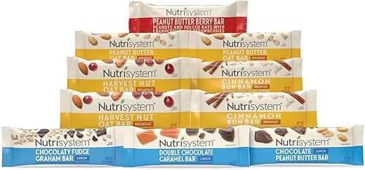 Barra de Café da Manhã e Almoço, Variedade para Apoiar a Perda de Peso – 10 Unidades - Nutrisystem