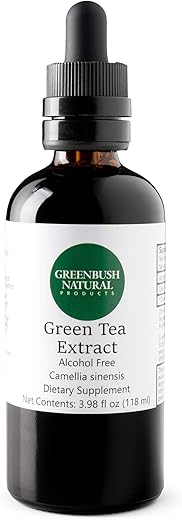 Greenbush Natural Products - Concentrado de Chá Verde Greenbush | Extrato Líquido 4 oz (118 ml)