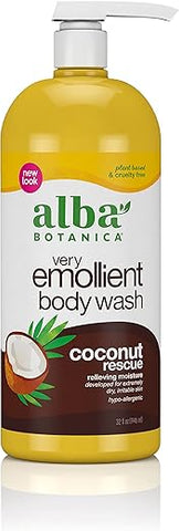 Body Wash Very Emollient Coconut Rescue 32 Oz (946 ml) - Alba Botanica