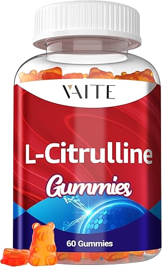 VAITE - L Citrulline Gummies para Homens – Poderoso Vasodilatador com Cálcio, 1600mg por Porção, Força Extra, Aumenta a Produção de Nitroxil e Óxido Nítrico, Suporta Energia e Resistência