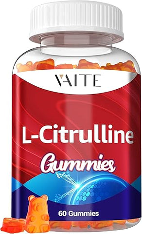 VAITE - L Citrulline Gummies para Homens – Poderoso Vasodilatador com Cálcio, 1600mg por Porção, Força Extra, Aumenta a Produção de Nitroxil e Óxido Nítrico, Suporta Energia e Resistência
