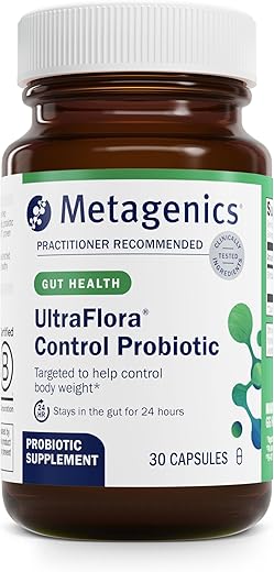 UltraFlora Control – Probiótico Diário para Regular o Peso Corporal Saudável – 30 Porções - Metagenics