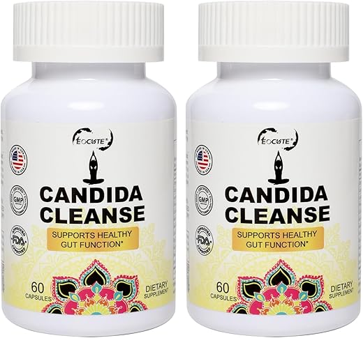EOCUTE - Candida Cleanse 120 Cápsulas – Gut: Limpeza eficaz para o seu organismo