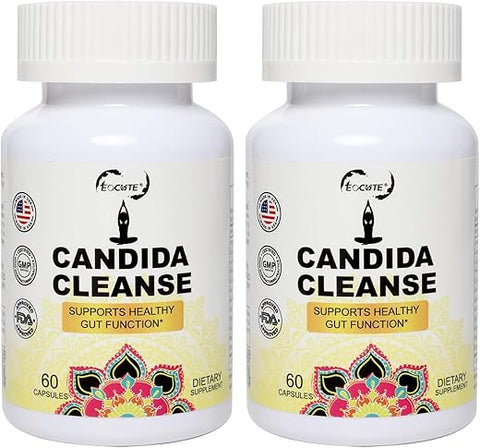 EOCUTE - Candida Cleanse 120 Cápsulas – Gut: Limpeza eficaz para o seu organismo