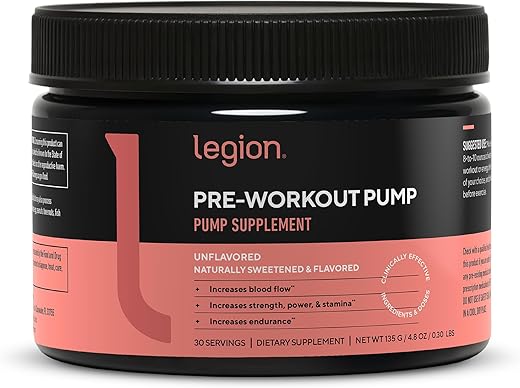 Pre Workout Pump – Suplemento de Arginina Aumenta a Produção de Óxido Nítrico – Booster de Óxido Nítrico Ajuda a Aumentar a Força - LEGION