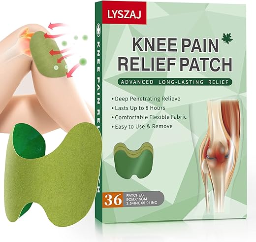 Ymxsys - 36 Adesivos Alívio de Dor no Joelho, Extrato de Artemísia, Alívio de 8 Horas para Dores nas Articulações do Joelho, Costas, Pescoço e Ombro