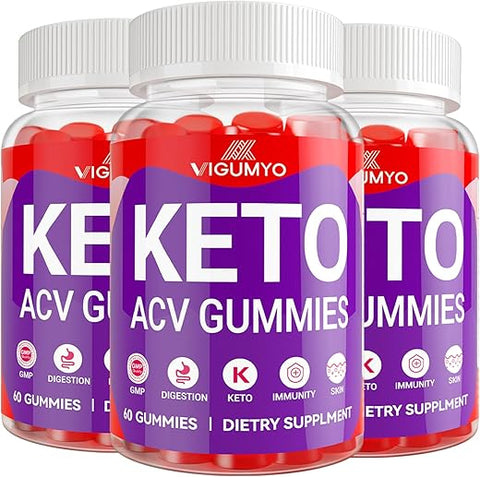 VIGUMYO - Keto Gummies ACV para Adultos Fórmula Avançada com B12 Romã Suco de Beterraba 180 Gummies