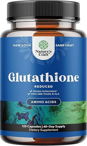 Natural Vore - Melhor Suplemento de Glutationa – Benefícios Naturais de Clareamento da Pele e Anti-Envelhecimento com Redução de Comprimidos de L-Glutathione para Homens