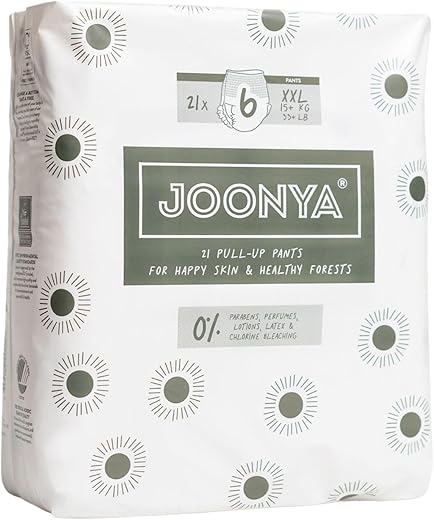JOONYA - Fraldas Joonya Pull-Up Pants Tamanho 6 XXL (15 kg) – 1 Pacote com 21 Unidades – Não Tóxicas, Ecológicas, Ultrafinas, Uso Noturno – Fabricadas na Dinamarca