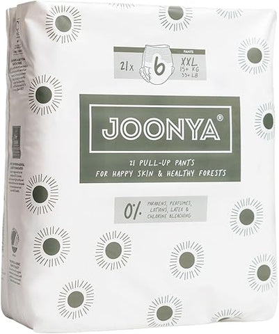 JOONYA - Fraldas Joonya Pull-Up Pants Tamanho 6 XXL (15 kg) – 1 Pacote com 21 Unidades – Não Tóxicas, Ecológicas, Ultrafinas, Uso Noturno – Fabricadas na Dinamarca