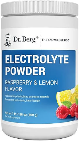 Dr. Berg Nutritionals - Dr. Berg Zero Sugar Hydration Keto Electrolyte Powder – 1000 mg de Potássio – Hidratação Sem Açúcar