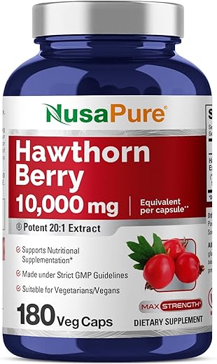 Extrato de Espinheiro Alvar 10.000mg por Cápsula Vegetal, 180 Unidades, 20:1, Vegano, Não-OGM - NusaPure