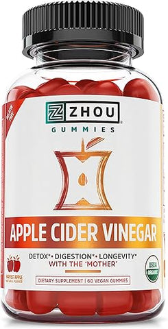 ZHOU - Zhou Nutrition Gomas de Vinagre de Maçã com A Mãe, Detox de AVC