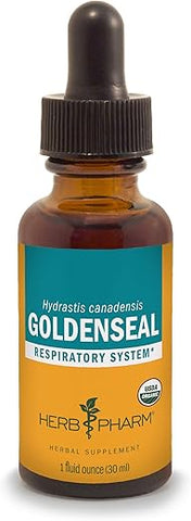 Extrato Líquido de Goldenseal Orgânico Certificado para Suporte ao Sistema Respiratório, Álcool de Cana Orgânico, 30ml - Herb Pharm