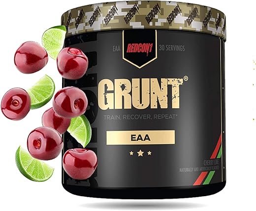 Grunt EAAs, Cherry Lime – Aminoácidos Essenciais Livres de Açúcar, Amigáveis ao Keto – Pó Pós-Treino com 9 Aminoácidos para Treinar, Recuperar, Repetir (30 Porções) - REDCON1