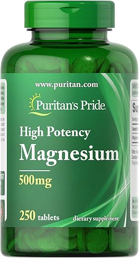 Puritan's Pride - Puritan’s Pride Magnésio 500 Mg-250 Comprimidos, 250 Unidades