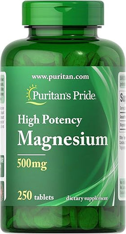 Puritan's Pride - Puritan’s Pride Magnésio 500 Mg-250 Comprimidos, 250 Unidades