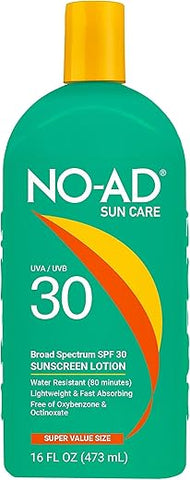 Protetor Solar NO-AD FPS 30 | Proteção UVA/UVB de Amplo Espectro | Resistente à Água | Octinoxate | 120 ml