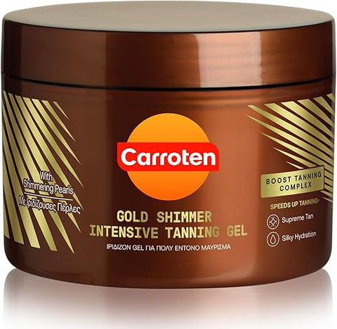 Gold Shimmer Gel Bronzeador Intensivo SPF0 150 ml / 5 oz – Proteção Solar e Brilho Dourado - Carroten